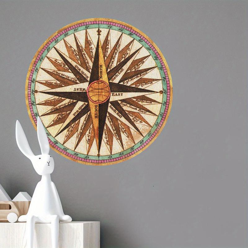 Cartoon Compass Wall Sticker for Kids Room Decoration