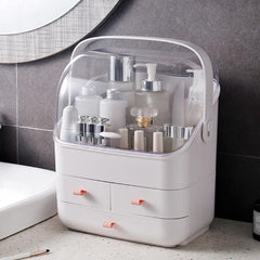 Cosmetic Storage Box With Cover Dustproof Vanity Skincare Organizer
