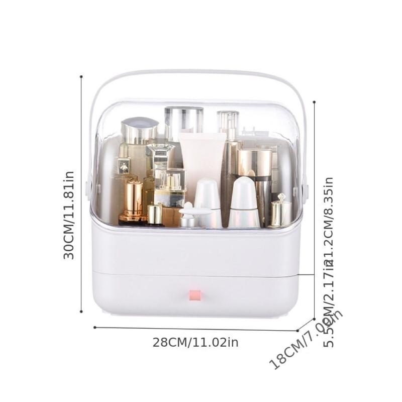 Cosmetic Storage Box With Cover Dustproof Vanity Skincare Organizer