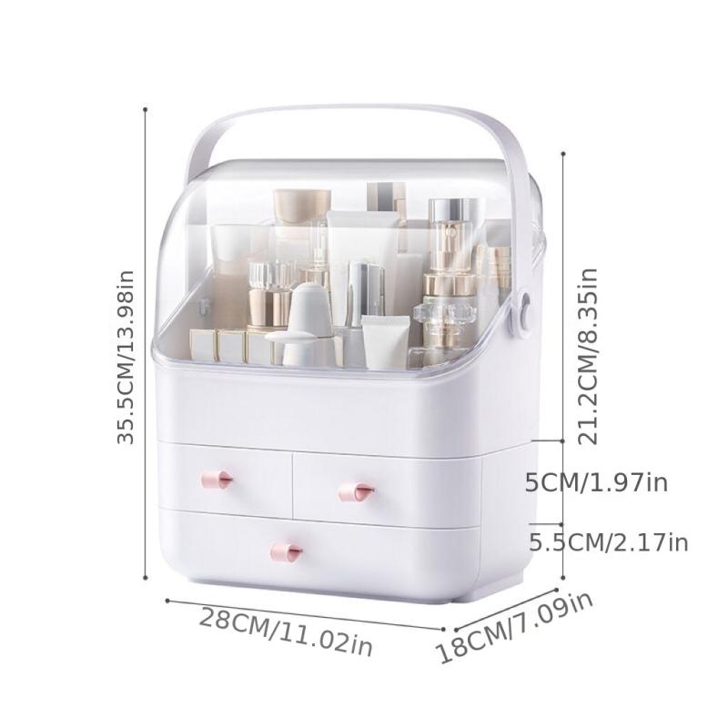 Cosmetic Storage Box With Cover Dustproof Vanity Skincare Organizer