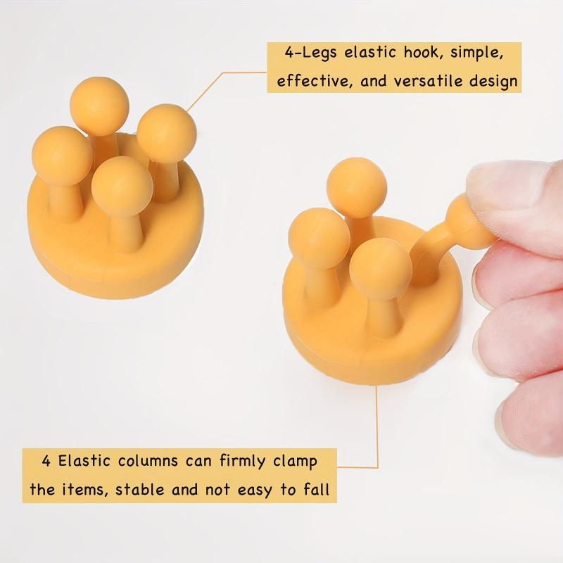 6pcs Adhesive Silicone Hooks for Bathroom, Living Room, Office