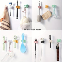 6pcs Adhesive Silicone Hooks for Bathroom, Living Room, Office