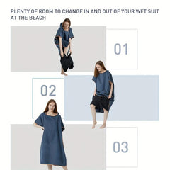 Quick Dry Microfiber Surf Poncho Towel with Hood for Adults
