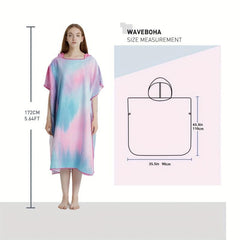 Quick Dry Microfiber Surf Poncho Towel with Hood for Adults