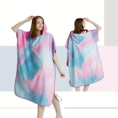 Quick Dry Microfiber Surf Poncho Towel with Hood for Adults