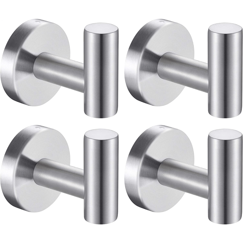4pcs Stainless Steel Towel Hooks Bathroom Coat Hook Robe Hook