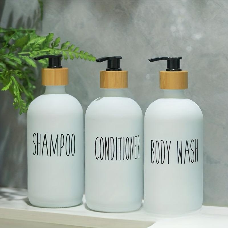 3pcs Soap Dispenser Bottles Set Bathroom Glass Liquid Soap Dispenser