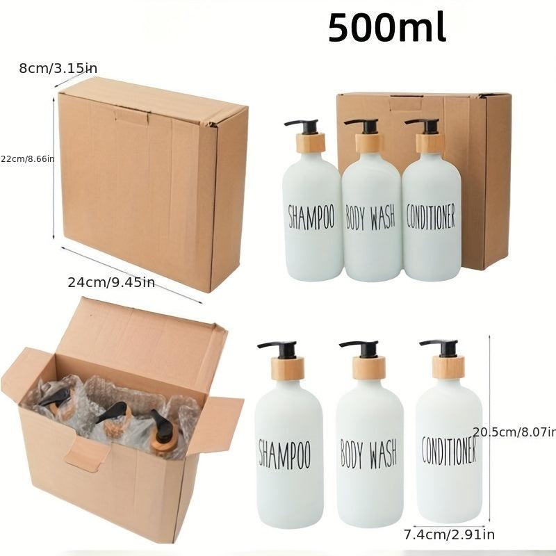 3pcs Soap Dispenser Bottles Set Bathroom Glass Liquid Soap Dispenser