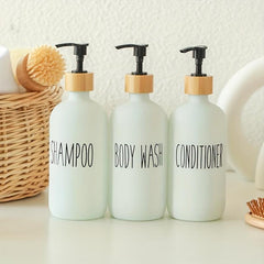 3pcs Soap Dispenser Bottles Set Bathroom Glass Liquid Soap Dispenser