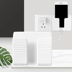 Wall Phone Holder Charging Stand Remote Control Storage Box Bracket Organizer