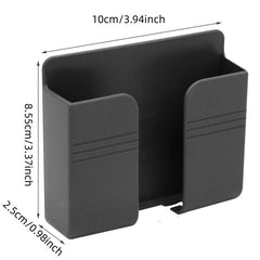 Wall Phone Holder Charging Stand Remote Control Storage Box Bracket Organizer