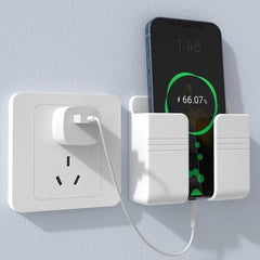 Wall Phone Holder Charging Stand Remote Control Storage Box Bracket Organizer
