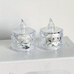 Crystal Pattern Electronic Candle Light LED Simulation Flameless Tea Light