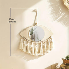 Bohemian Woven Wall Mirror Acrylic Mirror Macrame Hanging Decoration
