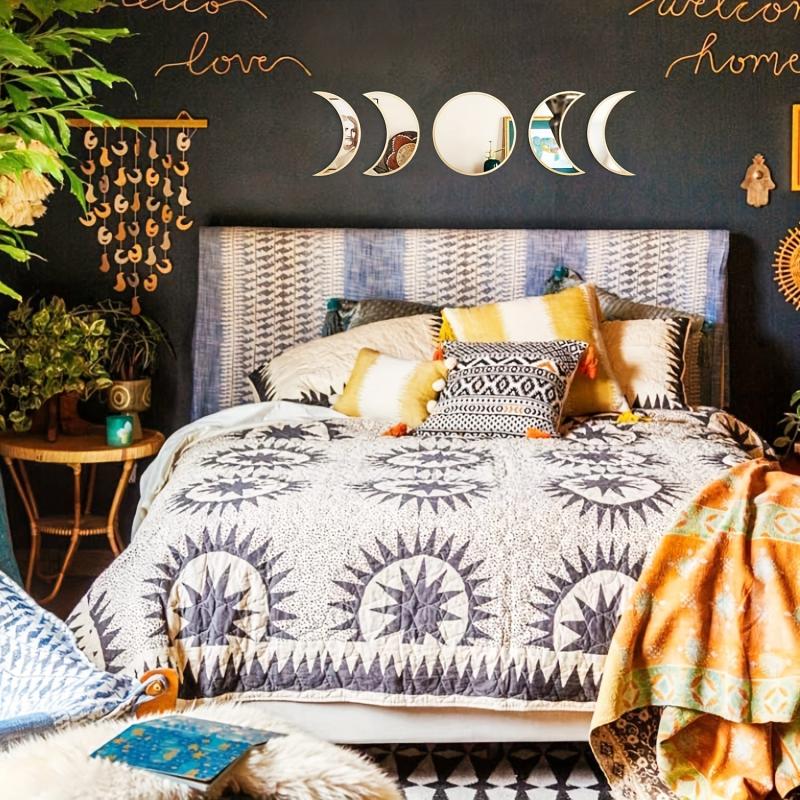 Scandi Moon Phase Mirror Set Acrylic Wall Decor Bohemian Home Decor