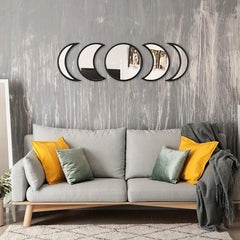 Scandi Moon Phase Mirror Set Acrylic Wall Decor Bohemian Home Decor