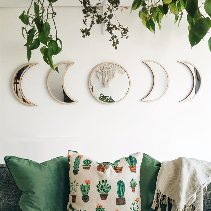 Scandi Moon Phase Mirror Set Acrylic Wall Decor Bohemian Home Decor