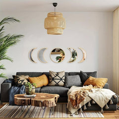 Scandi Moon Phase Mirror Set Acrylic Wall Decor Bohemian Home Decor