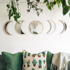 Scandi Moon Phase Mirror Set Acrylic Wall Decor Bohemian Home Decor