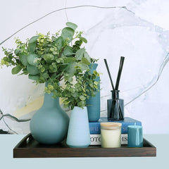 6pcs Mixed Eucalyptus Leaves Stems Bulk Artificial Silvery Dollar Eucalyptus