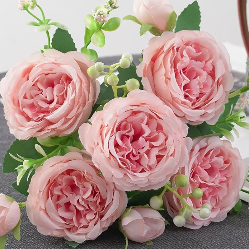5 Heads Persian Roses for DIY Bouquets and Home Decor