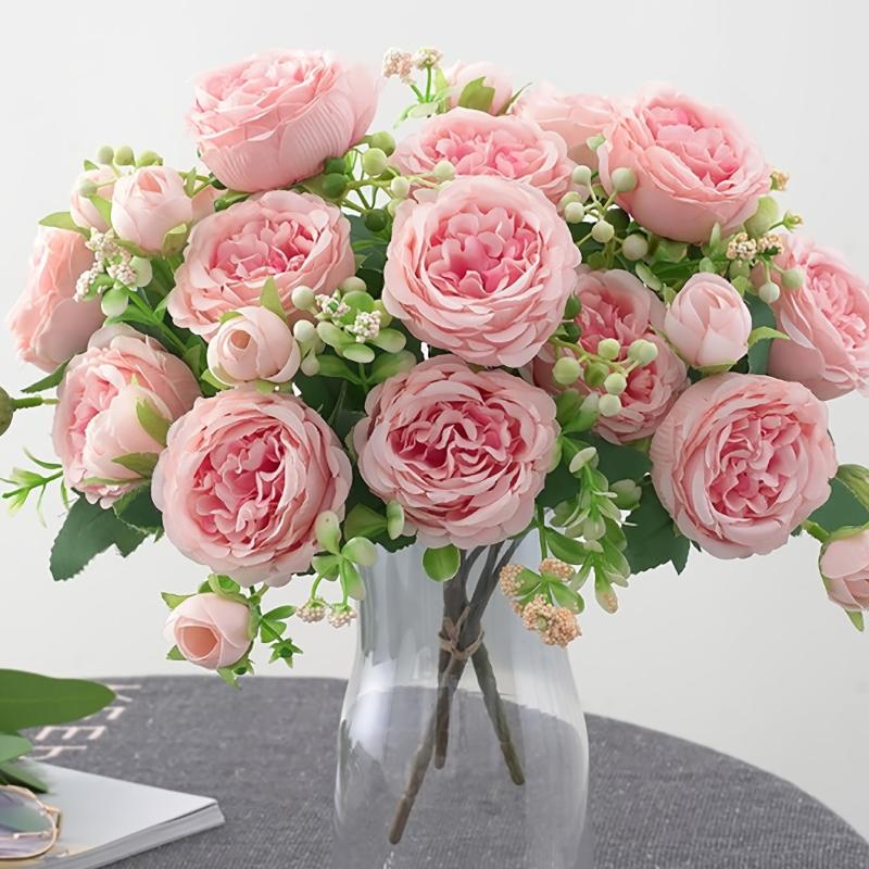 5 Heads Persian Roses for DIY Bouquets and Home Decor