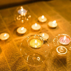 European Crystal Glass Candle Holder Christmas Halloween Decoration