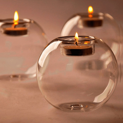 European Crystal Glass Candle Holder Christmas Halloween Decoration