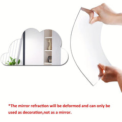 Cloud Shape Mirror Wall Stickers for Kids' Rooms Living Rooms Bathrooms Decor