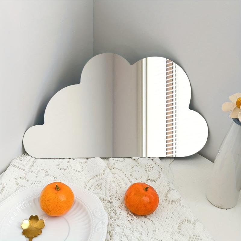 Cloud Shape Mirror Wall Stickers for Kids' Rooms Living Rooms Bathrooms Decor