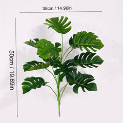 Artificial Tropical Monstera Palm Leaf Plant Tree Realistic Split Philodonium