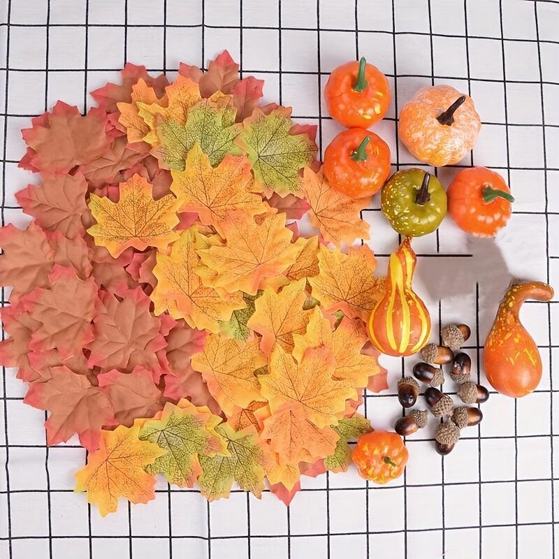 100pcs Halloween Simulated Pumpkin Table Decoration Set