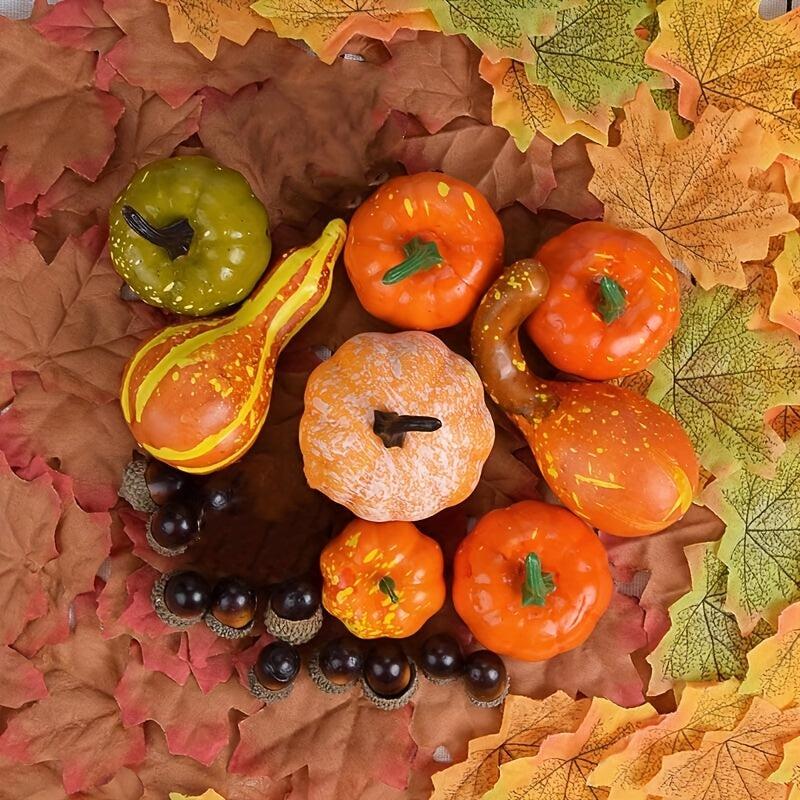 100pcs Halloween Simulated Pumpkin Table Decoration Set