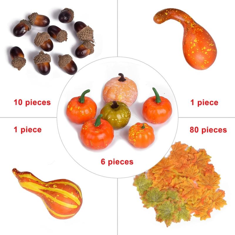 100pcs Halloween Simulated Pumpkin Table Decoration Set