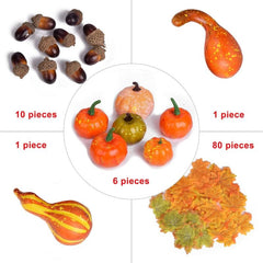 100pcs Halloween Simulated Pumpkin Table Decoration Set