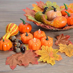 100pcs Halloween Simulated Pumpkin Table Decoration Set
