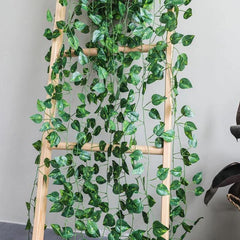 Artificial Green Carrot Rattan Ivy Leaf Garland, 18 Yards Long