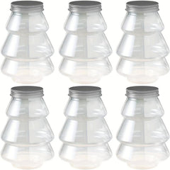 Christmas Candy Jar Clear Holiday Gift Container Tree Shaped Cookie Bottle