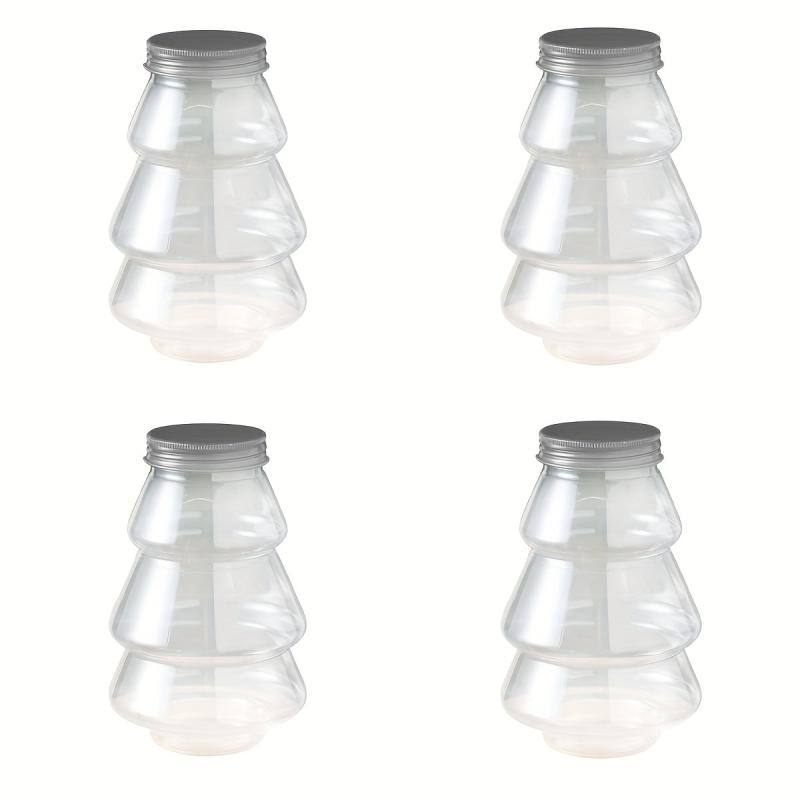 Christmas Candy Jar Clear Holiday Gift Container Tree Shaped Cookie Bottle