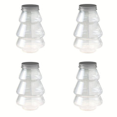 Christmas Candy Jar Clear Holiday Gift Container Tree Shaped Cookie Bottle