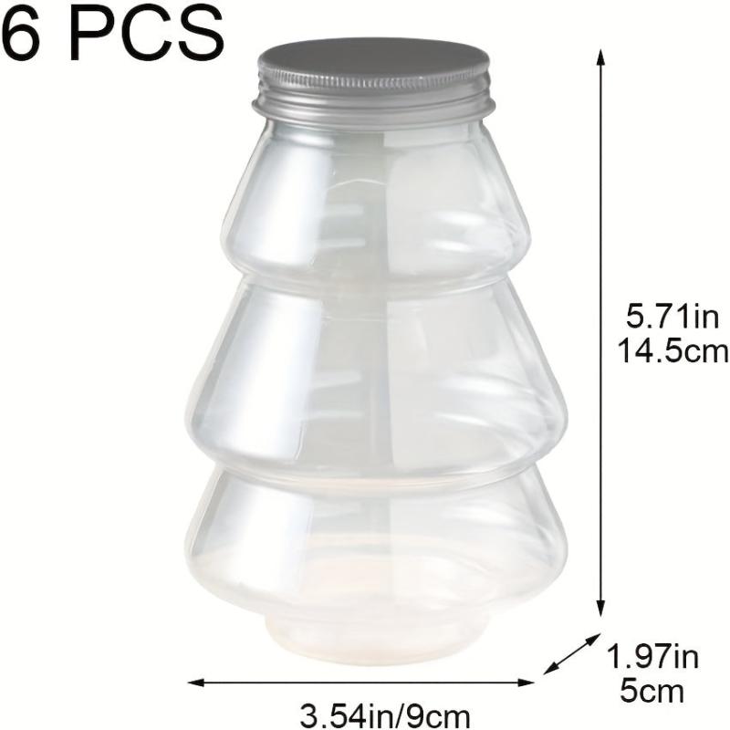 Christmas Candy Jar Clear Holiday Gift Container Tree Shaped Cookie Bottle