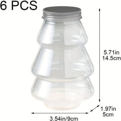 Christmas Candy Jar Clear Holiday Gift Container Tree Shaped Cookie Bottle