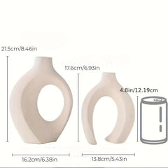 Matte Hollow Flower Vase Set of 2 for Home Decor