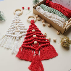 3pcs Christmas Tree Knit DIY Kit Home Decorations Craft Rope Woven