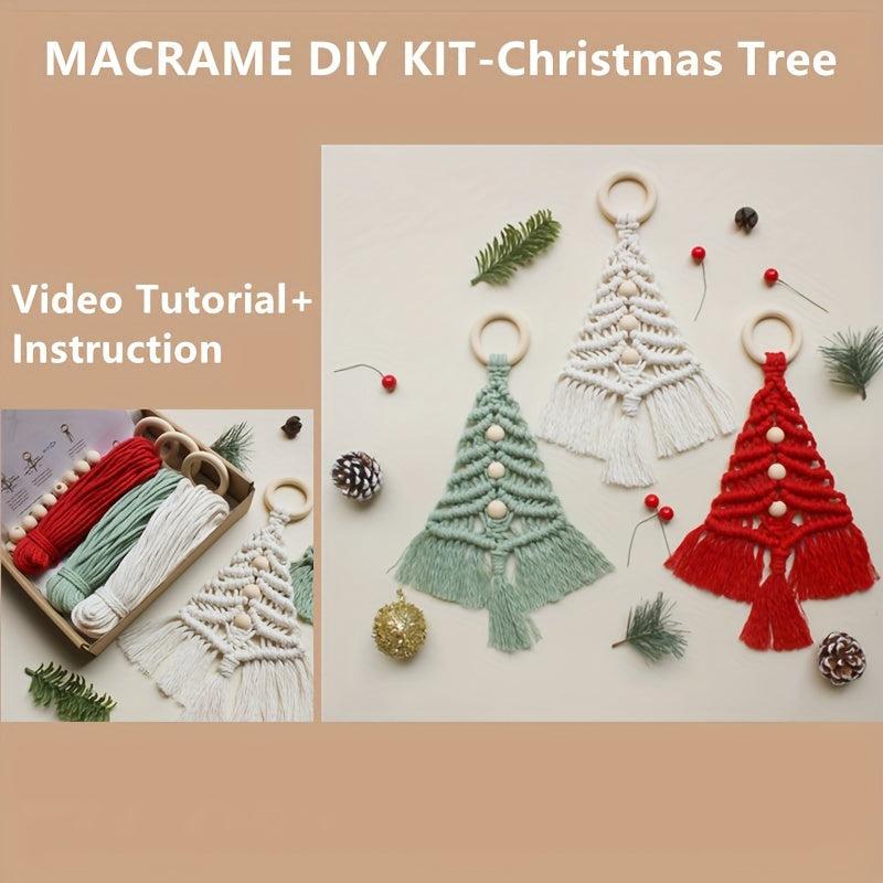 3pcs Christmas Tree Knit DIY Kit Home Decorations Craft Rope Woven