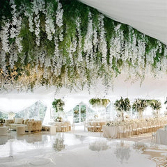 12pcs Wisteria Hanging Flowers Silk Garland Wedding Home Decor
