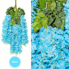12pcs Wisteria Hanging Flowers Silk Garland Wedding Home Decor