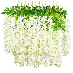 12pcs Wisteria Hanging Flowers Silk Garland Wedding Home Decor