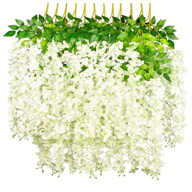 12pcs Wisteria Hanging Flowers Silk Garland Wedding Home Decor