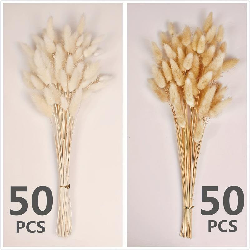 100pcs Boho Pampas Grass & Bunny Tails Bouquet for Weddings & Home Decor